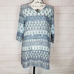 J. Jill Floral Peasant Top Size XS